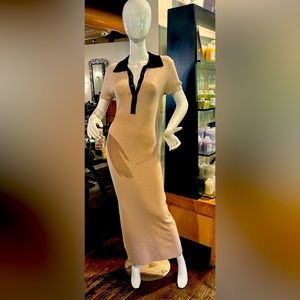 Collared ribbed knot dress